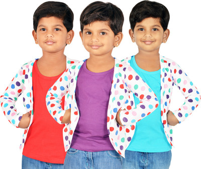 

Gkidz Girls Casual Shrug Vest(Multicolor, White