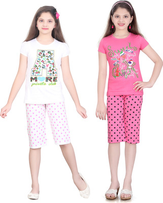 

Sini Mini Kids Nightwear Girls Cotton(Pink, Mpink & mpink & white & mpink