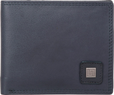 

U+N Men Blue Genuine Leather Wallet(3 Card Slots)