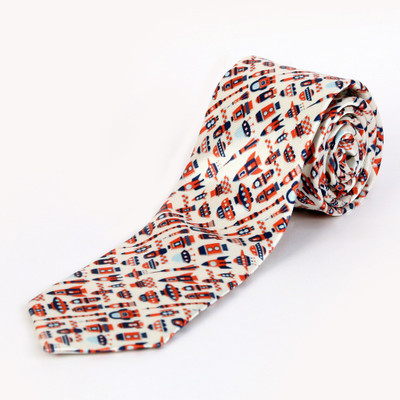 

Blacksmith Out of Space Design Graphic Print Men's Tie, Blue;multicolor