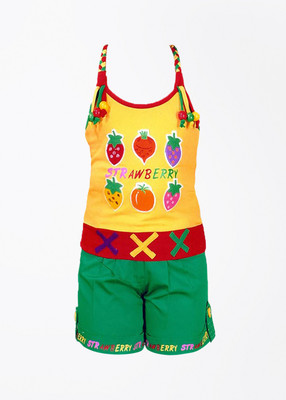

Hey Baby Girls Casual Top Panty(Yellow, Yellow & green