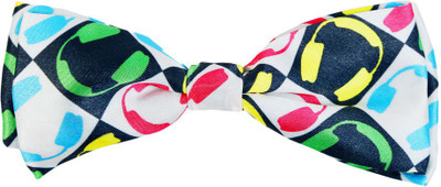 

Blacksmith Dj Whitedesign Bow Graphic Print Men's Tie, Black
