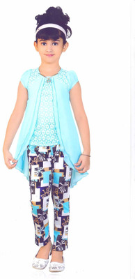 Hey Baby Girls Party(Festive) Top Jegging(Blue