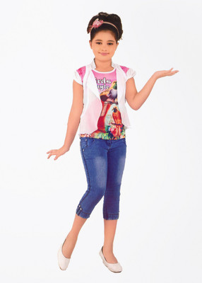 

Hey Baby Girls Party(Festive) T-shirt, Multi colour