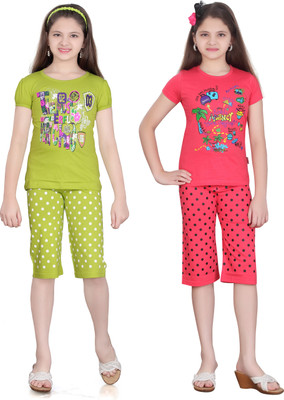 

Sini Mini Girls Casual(Multicolor, Tpink & megandi & tpink & megandi