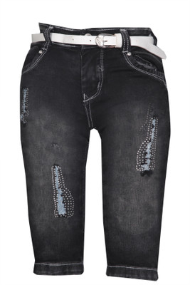 

Fck-3 Girls Casual Capri(Black