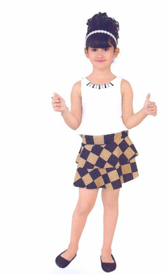 

Hey Baby Girls Party(Festive) Top Skirt(White