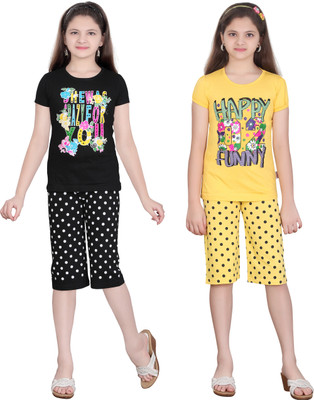 SINI MINI Girls Casual Pyjama Pyjama(GYELLOW_BLACK)