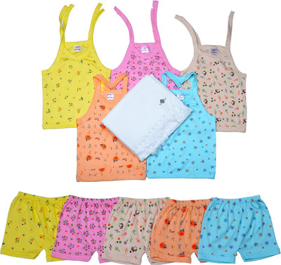 sathiyas Baby Top & Bottom with Baby Towel(Multicolor)