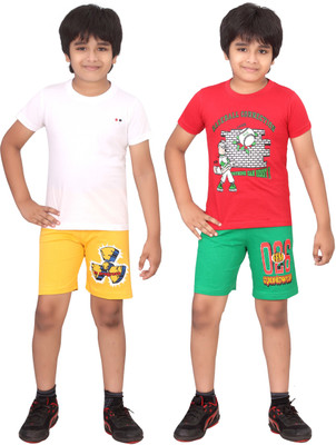 

Dongli Kids Nightwear Boys Printed Cotton(Multicolor), Gyellow & green & red & white