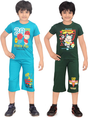 

Dongli Kids Nightwear Boys Cotton(Multicolor, Petrol mgreen petrol mgreen