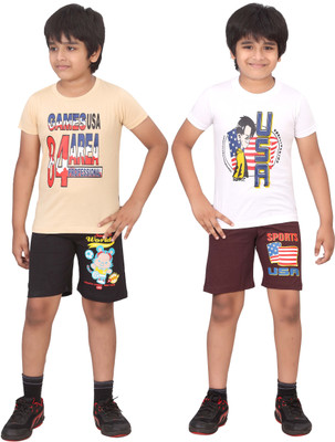 

Dongli Kids Nightwear Boys Printed Cotton(Multicolor), Black & brown & beige & white