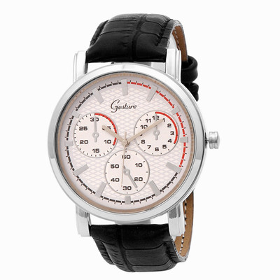 

Gesture Gesture Beautiful White Dial Strap Watch Watch - For Men