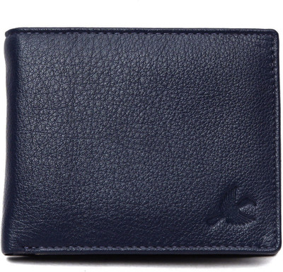 

Hornbull Men Blue Genuine Leather Wallet(6 Card Slots)