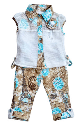 

Hey Baby Girls Party(Festive) Top Capri(White