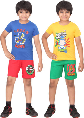 

Dongli Kids Nightwear Boys Printed Cotton(Multicolor), Red & green & rblue & gyellow