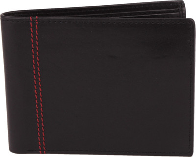 

Lens Men Black, Red Genuine Leather Wallet(7 Card Slots)