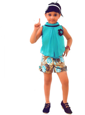 

Hey Baby Girls Party(Festive) Top Pant(Blue