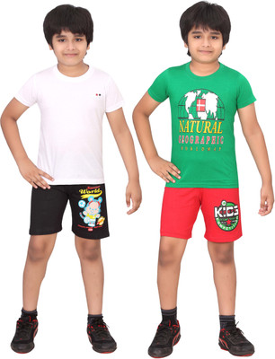 

Dongli Kids Nightwear Boys Printed Cotton(Black), Black & red & green & white