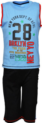 

Pepito Boys Casual T-shirt Three Fourth Pant(Blue