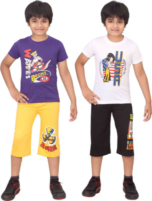 

Dongli Kids Nightwear Boys Printed Cotton(Multicolor), Gyellow & black & purple & white