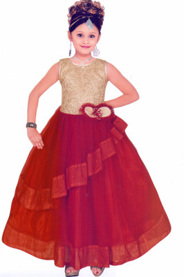 

Hey Baby Girls Party(Festive) Gown Gown(Red