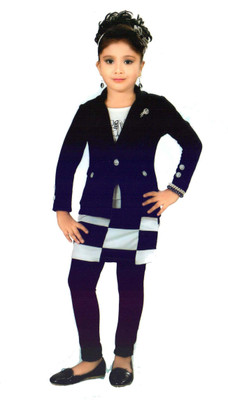 

Hey Baby Girls Party(Festive) Coat Dress(Black