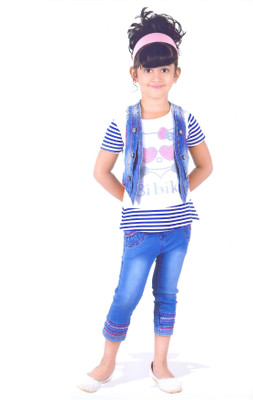 

Hey Baby Girls Party(Festive) Top Capri(Blue