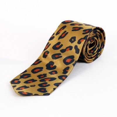 

Blacksmith Brown Leopard Print Design Animal Print Men's Tie, Beige;multicolor