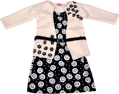 

Hey Baby Girls Party(Festive) T-shirt(Multicolor, Black
