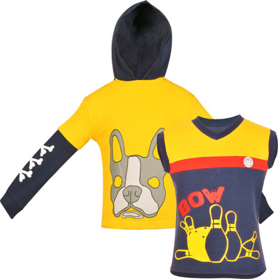 

Gkidz Boys Casual T-shirt(Multicolor, Yellow