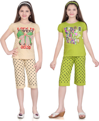 

Sini Mini Girls Casual(Multicolor, Megandi & beige & megandi & beige