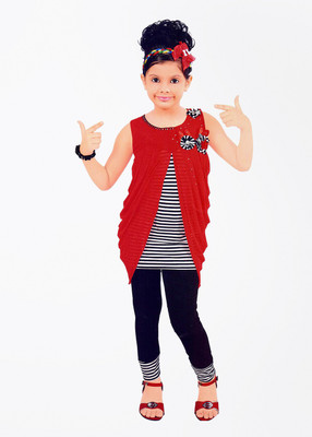 

Hey Baby Girls Party(Festive) T-shirt, Red