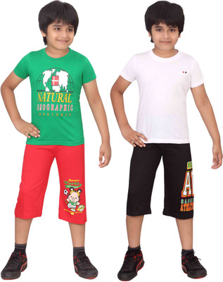 

Dongli Kids Nightwear Boys Printed Cotton(Red), Red & black & white & green
