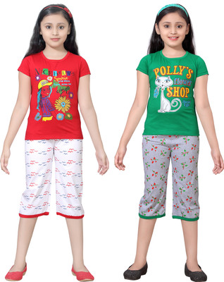 SINI MINI Girls Casual Pyjama Pyjama(Multicolor)