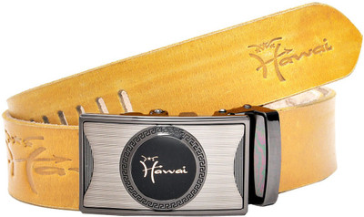 Hawai Men Casual, Formal Yellow Genuine Leather Belt