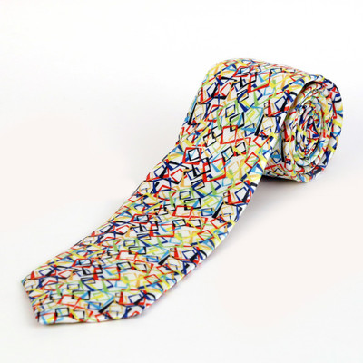 

Blacksmith Intertwining Rectangles Design Geometric Print Men's Tie, Multicolor