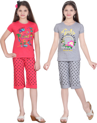 

Sini Mini Girls Casual(Multicolor, Wmelange & tpink & wmelange & tpink