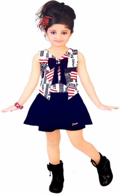 

Hey Baby Girls Party(Festive) Top Skirt(Black