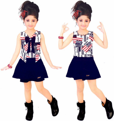 

Hey Baby Girls Party(Festive) Top Skirt(Black