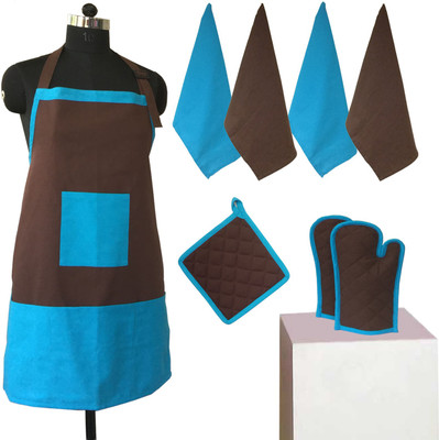 

Lushomes Cotton Chef's Apron - Free Size(Multicolor, Pack of 8)