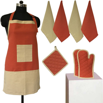 

Lushomes Cotton Chef's Apron - Free Size(Multicolor, Pack of 8)