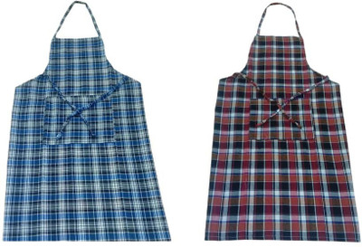 

Shivkirpa Cotton Home Use Apron - Medium(Multicolor, Pack of 2)