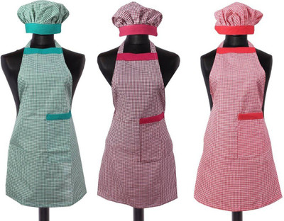 

Shreejee Cotton Home Use Apron - Free Size(Multicolor, Pack of 3)