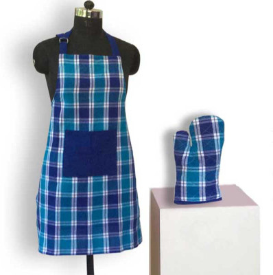 

Lushomes Cotton Home Use Apron - Free Size(Blue, Single Piece)