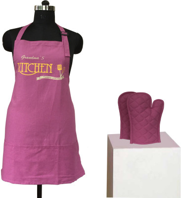 

Lushomes Cotton Home Use Apron - Free Size(Pink, Pack of 3)