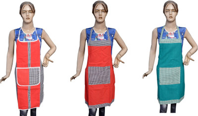 

Shreejee Cotton Home Use Apron - Free Size(Multicolor, Pack of 3)