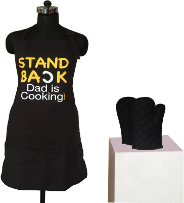 

Lushomes Cotton Home Use Apron - Free Size(Black, Pack of 3)