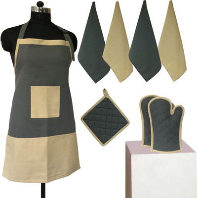 

Lushomes Cotton Chef's Apron - Free Size(Multicolor, Pack of 8)