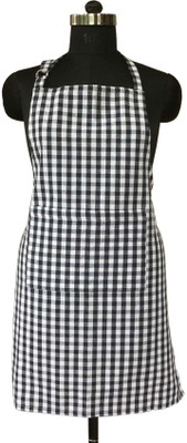 Lushomes Cotton Home Use Apron - Free Size(Blue, Single Piece)
